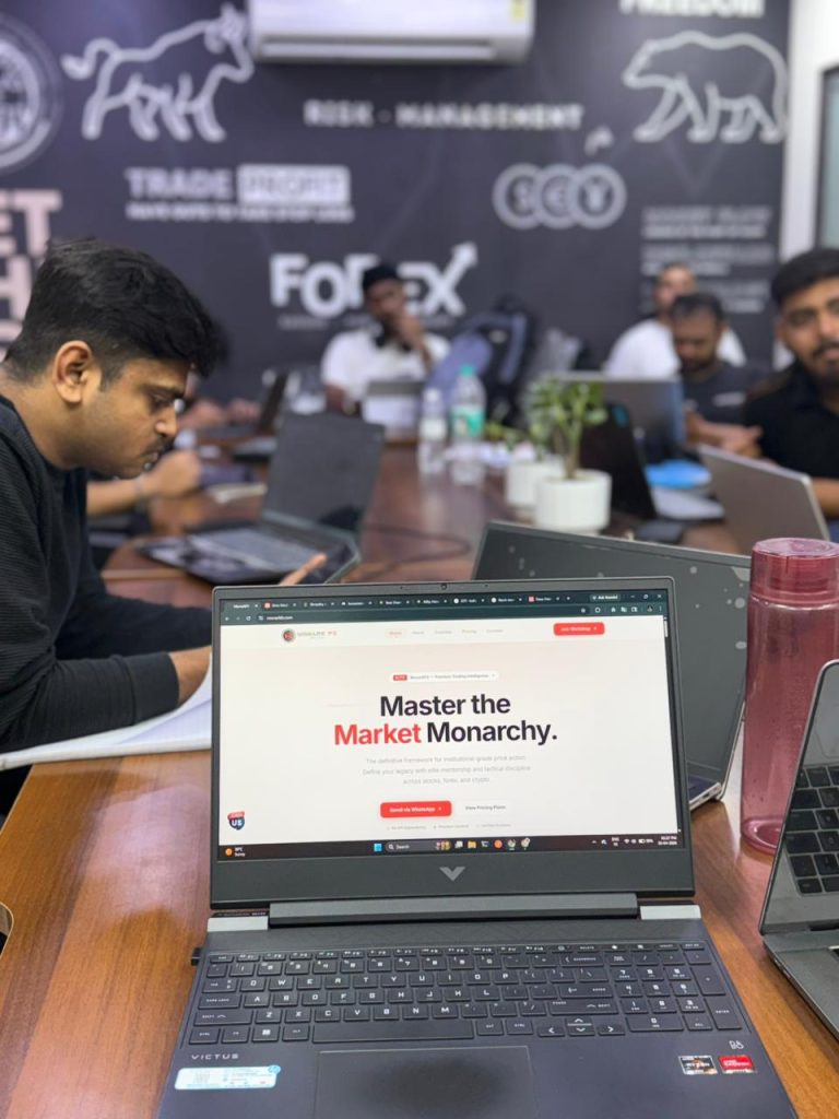 students attending a live stock market demo class in Delhi at MonarkFX